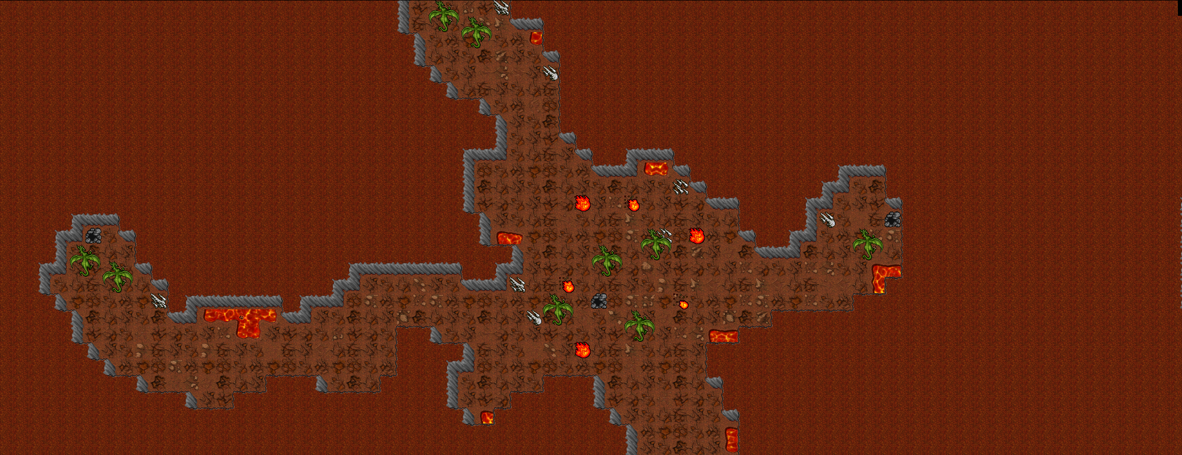 Dragon hunting grounds surrounded by lava